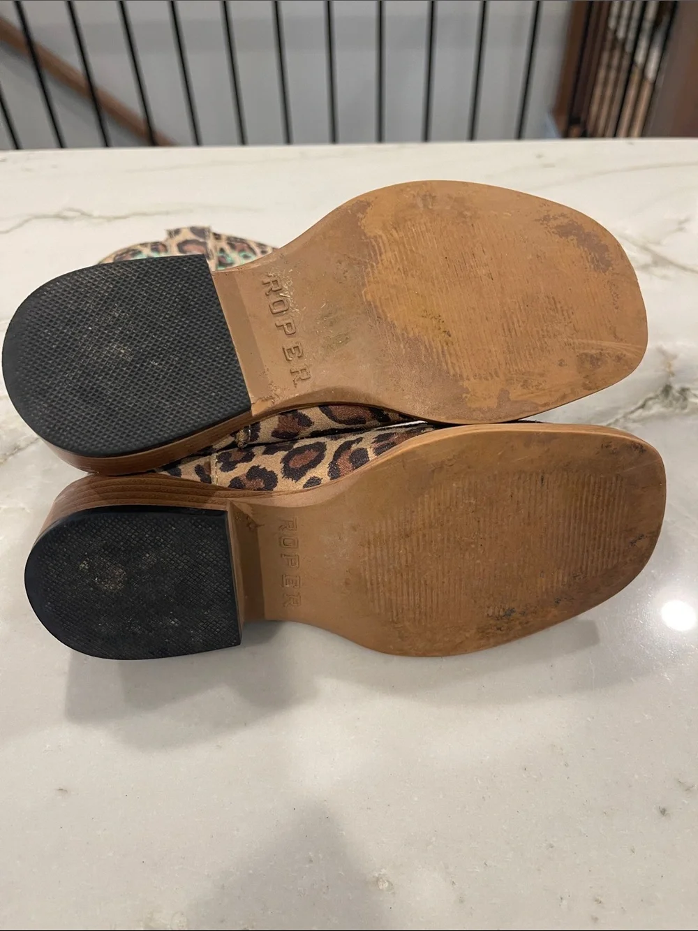 Roper Kids Tan and Leopard Floral Boot
